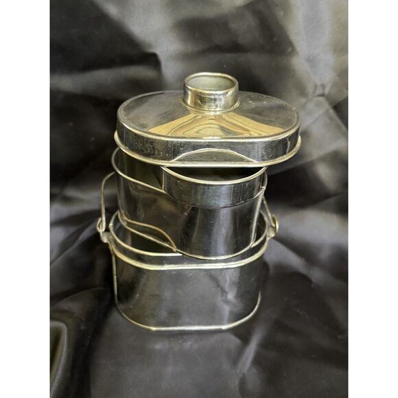 Antique Salesman Sample Miner's Lunch Box 3" Tall x 3.5" Wide Wooden Handle - Picture 11 of 16